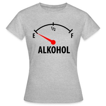 Alkohol Tacho - nüchtern - Frauen T-Shirt - Grau meliert - Vorne - AI Model Female 172 dark (172cm)
