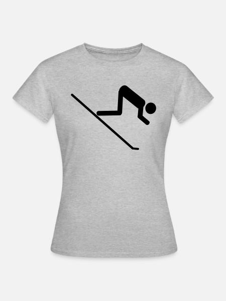 ski-run icon - Women's T-Shirt - heather grey