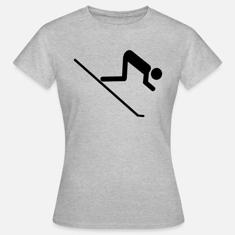 ski-run icon - Women's T-Shirt - heather grey