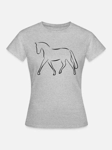 Pferd - Frauen T-Shirt - Grau meliert