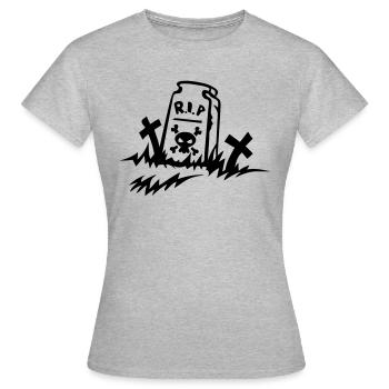 rip reste in peace Grabzeichnung - Frauen T-Shirt - Grau meliert - Vorne - AI Model Female 172 dark (172cm)