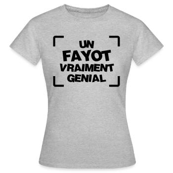 Fayot / Fayote / Humour / Prof / Ecole / Patron - T-shirt Femme - gris chiné - Devant - AI Model Female 172 dark (172cm)