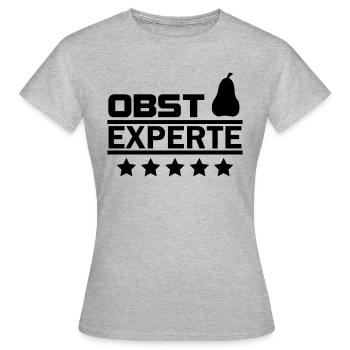obst experte - Frauen T-Shirt - Grau meliert - Vorne - AI Model Female 172 dark (172cm)
