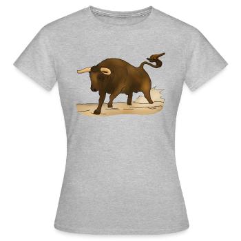 Taureau, taureau - T-shirt Femme - gris chiné - Devant - AI Model Female 172 dark (172cm)