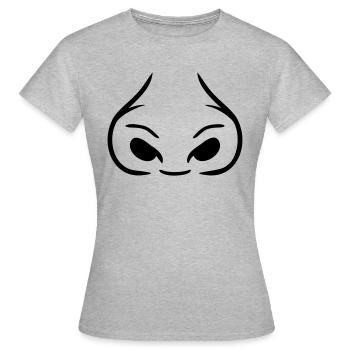 Nez épais de grosses narines - T-shirt Femme - gris chiné - Devant - AI Model Female 172 dark (172cm)