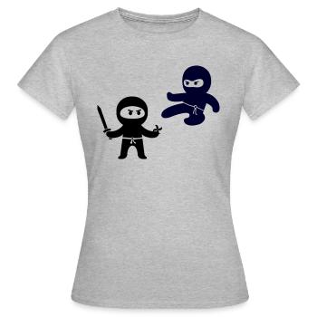 Ninjas - T-shirt Femme - gris chiné - Devant - AI Model Female 172 dark (172cm)