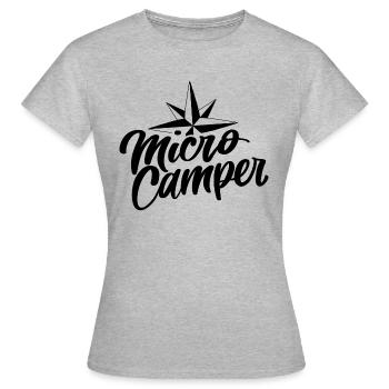 Mikro Camping - Frauen T-Shirt - Grau meliert - Vorne - AI Model Female 172 dark (172cm)