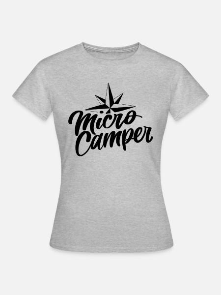 Mikro Camping - Frauen T-Shirt - Grau meliert