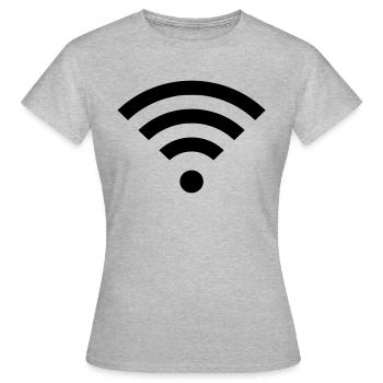 WIFI-WLAN - Frauen T-Shirt - Grau meliert - Vorne - AI Model Female 172 dark (172cm)