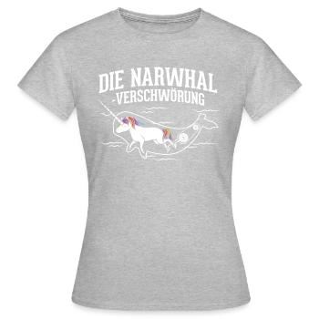 Narwhal Conspiracy - Women's T-Shirt - heather grey - Front - AI Model Female 172 dark (172cm)