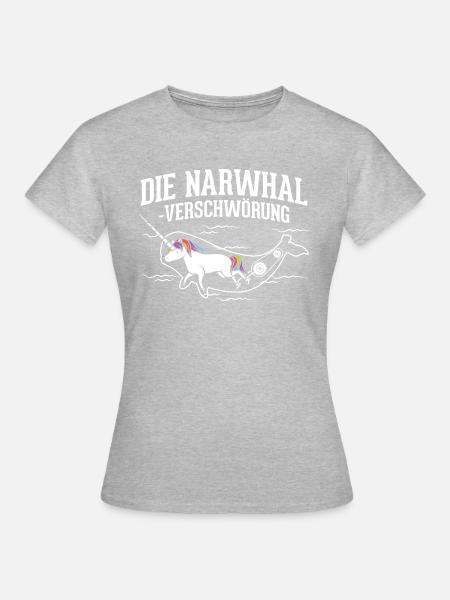 Narwhal Conspiracy - Frauen T-Shirt - Grau meliert