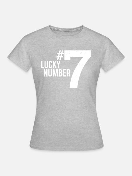 Lucky Number 7 - Frauen T-Shirt - Grau meliert