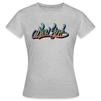 new york - T-shirt Femme - gris chiné - Devant - AI Model Female 172 dark (172cm)