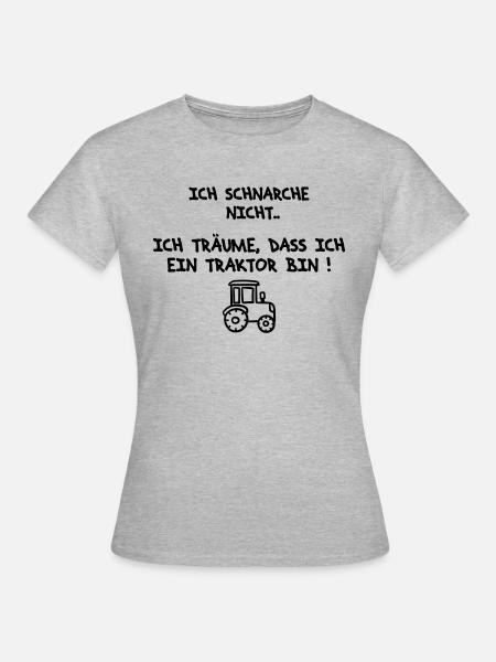 Traktor Traum - Frauen T-Shirt - Grau meliert