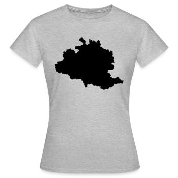 Ariège carte Ariégeoise - T-shirt Femme - gris chiné - Devant - AI Model Female 172 dark (172cm)