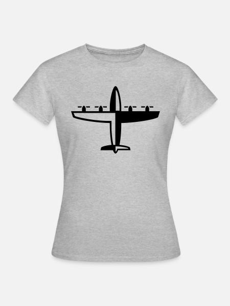 Flugzeug - Frauen T-Shirt - Grau meliert