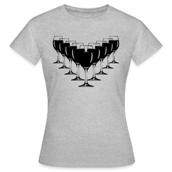 des verres à vin - T-shirt Femme - gris chiné - Devant - AI Model Female 172 dark (172cm)
