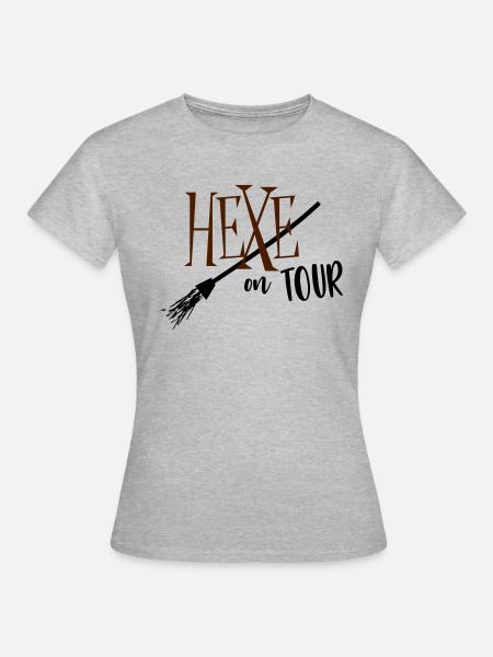 Hexe on Tour - Frauen T-Shirt - Grau meliert