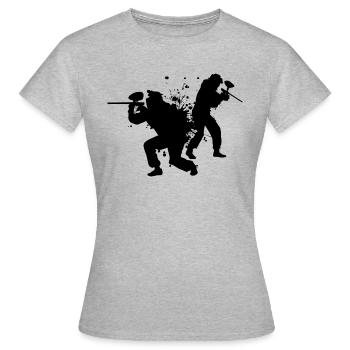 Joueurs de Paintball Hommes Paintball Jeux Paintball Paintball - T-shirt Femme - gris chiné - Devant - AI Model Female 172 dark (172cm)