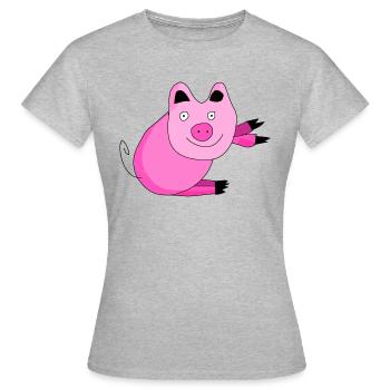 krolik 10 - T-shirt Femme - gris chiné - Devant - AI Model Female 172 dark (172cm)