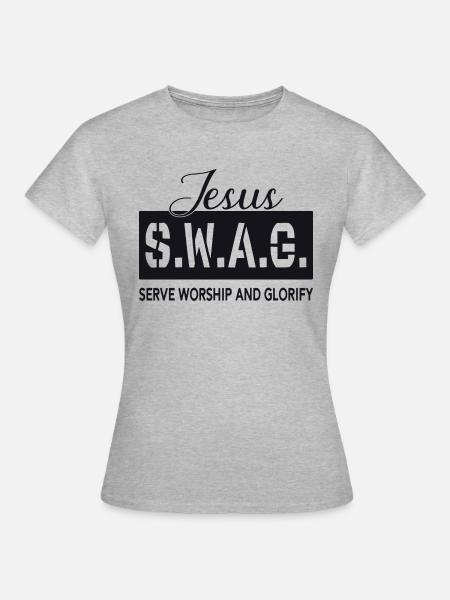 Jesus Swag - Frauen T-Shirt - Grau meliert