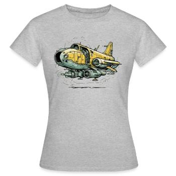Avion général yellow - T-shirt Femme - gris chiné - Devant - AI Model Female 172 dark (172cm)