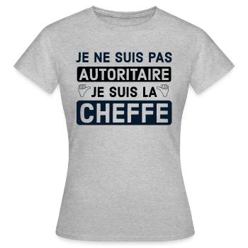 Femme autoritaire femme cheffe 1 - T-shirt Femme - gris chiné - Devant - AI Model Female 172 dark (172cm)