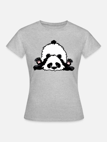Panda - Frauen T-Shirt - Grau meliert