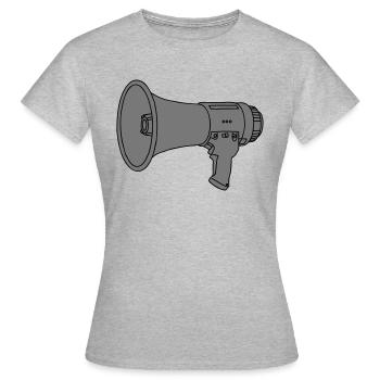 Megafon / Megaphon 2 - Frauen T-Shirt - Grau meliert - Vorne - AI Model Female 172 dark (172cm)