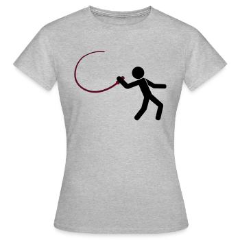 M8 mit Peitsche - Frauen T-Shirt - Grau meliert - Vorne - AI Model Female 172 dark (172cm)