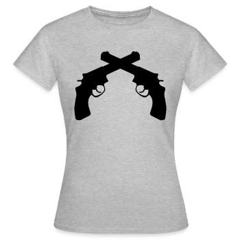 Crossed Revolvers - T-shirt Femme - gris chiné - Devant - AI Model Female 172 dark (172cm)