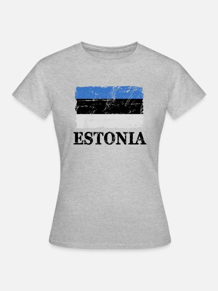 Estland Flagge - Estonia flag - Frauen T-Shirt - Grau meliert