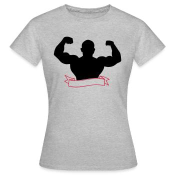 Bodybuilder - T-shirt Femme - gris chiné - Devant - AI Model Female 172 dark (172cm)