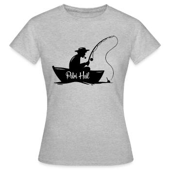 Petri Heil an alle Angler - Frauen T-Shirt - Grau meliert - Vorne - AI Model Female 172 dark (172cm)