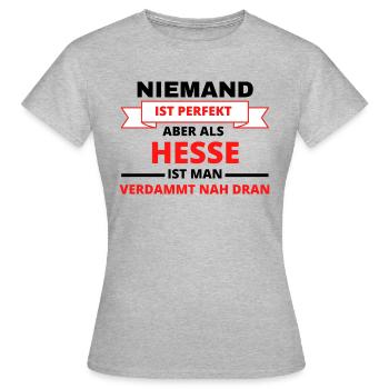 Hesse Hessen hesse hessen Spruch humor lustig - Frauen T-Shirt - Grau meliert - Vorne - AI Model Female 172 dark (172cm)