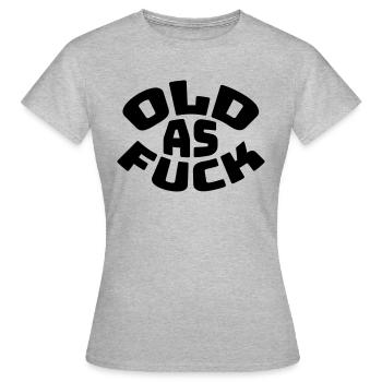 old AF Text Logo - Frauen T-Shirt - Grau meliert - Vorne - AI Model Female 172 dark (172cm)