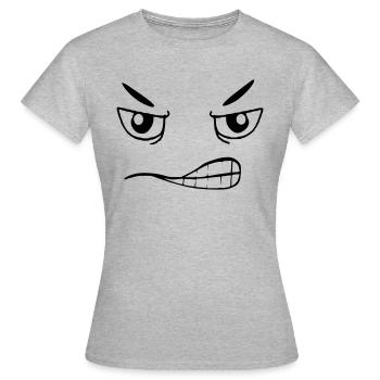 Evil face - Women's T-Shirt - heather grey - Front - AI Model Female 172 dark (172cm)