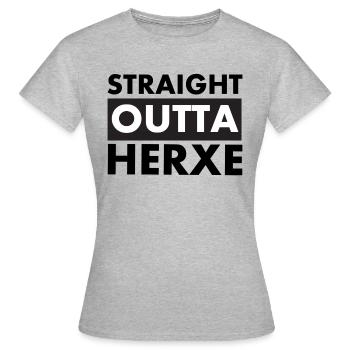 Straigt OUTTA HERXE Herxheim Pfalz - Women's T-Shirt - heather grey - Front - AI Model Female 172 dark (172cm)