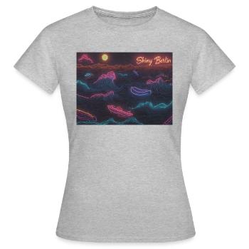 Vagues néon berlinoises brillantes - T-shirt Femme - gris chiné - Devant - AI Model Female 172 dark (172cm)