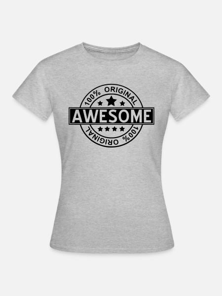 awesome - Frauen T-Shirt - Grau meliert