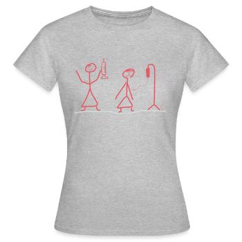 Ärztin Strichfrau hilft Patientin Beruf arbeiten - Frauen T-Shirt - Grau meliert - Vorne - AI Model Female 172 dark (172cm)