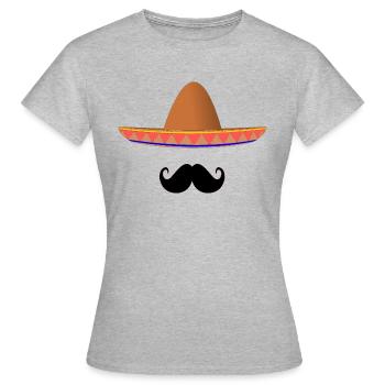 Sombrero mexicain - T-shirt Femme - gris chiné - Devant - AI Model Female 172 dark (172cm)