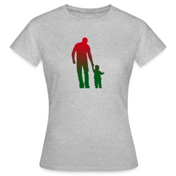 father and son - Women's T-Shirt - heather grey - Front - AI Model Female 172 dark (172cm)