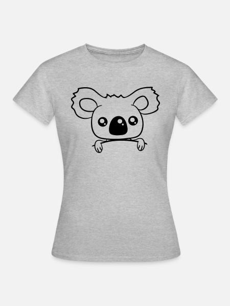 niedlich baby koala baer suess klein kind junges b - Frauen T-Shirt - Grau meliert