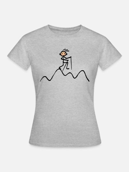 Wandern Berge Hügel Adrenalin - Frauen T-Shirt - Grau meliert