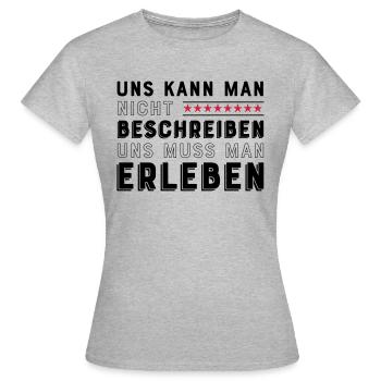Freunde für immer - Frauen T-Shirt - Grau meliert - Vorne - AI Model Female 172 dark (172cm)