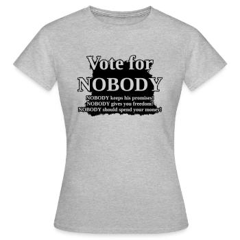 Ne votez pour personne - T-shirt Femme - gris chiné - Devant - AI Model Female 172 dark (172cm)