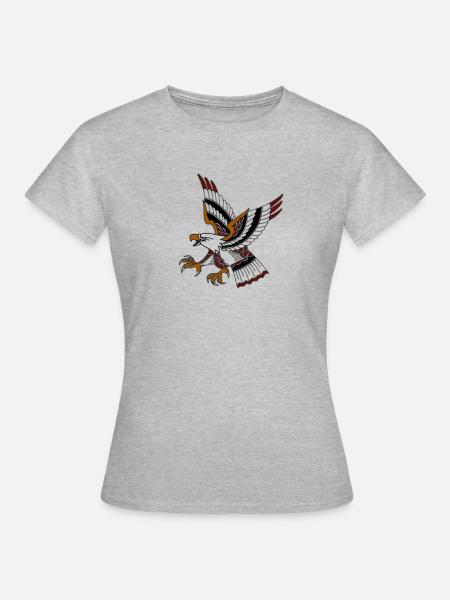 Old school eagle - Frauen T-Shirt - Grau meliert