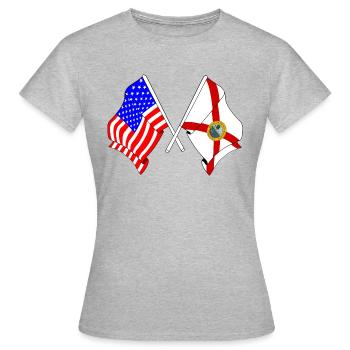 Drapeau des États-Unis et de l’État de Floride - T-shirt Femme - gris chiné - Devant - AI Model Female 172 dark (172cm)