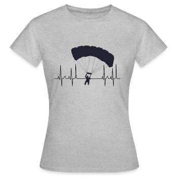 Fallschirmspringen Gleitschirm kardiogramm - Frauen T-Shirt - Grau meliert - Vorne - AI Model Female 172 dark (172cm)